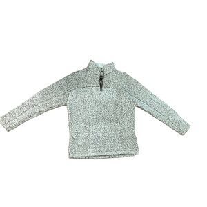 True Grit Sherpa Fleece 1/4 Zip Pullover Small Oatmeal Teddy Sweater preppy cozy